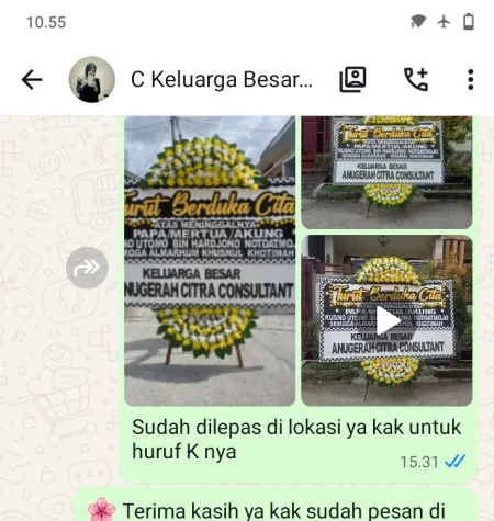 Pengiriman Papan Bunga Duka Tuliskriyo Sanankulon